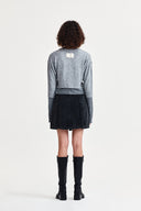 LAYERED TEXTURE KNIT CARDIGAN IN GRAY image 17