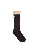TWO TONE LAYERED SOCKS IN CHARCOAL GREY image 1