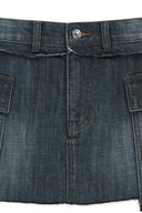 CARGO MINI DENIM SKORT IN BLUE image 14