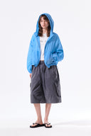BACK LOGO HOODY WINDBREAKER FOR WOMEN IN BLUE image 10