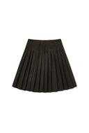 SIDE ZIPPER PLEATS MIDI SKIRT IN DARK BROWN image 13
