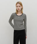 W DEEP NECK LONG SLEEVE IN BLACK image 1