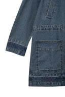 POCKET POINT MIDI DENIM JUMPER IN BLUE image 14
