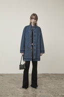 POCKET POINT MIDI DENIM JUMPER IN BLUE image 18
