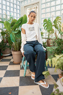 BACK LOGO SEE THROUGH CARDIGAN FOR WOMEN IN IVORY image 9