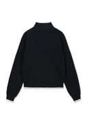 MATIN SPELL POINT KNIT ZIP UP IN BLACK image 2