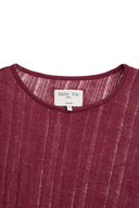 DIAGONAL TEXTURE KNIT TOP IN BURGUNDY image 3