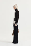 HIGH NECK RAGLAN KNIT ZIP UP FOR WOMEN IN DARK BROWN image 6