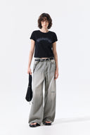 MATIN KIM ARCH LOGO CROP TOP IN BLACK image 18
