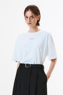 LOGO EMBROIDERY OVERSIZE TOP IN WHITE image 11