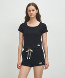 W BASIC CROP TEE IN BLACK image 11