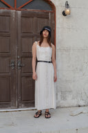 HOOK AND EYE LAYERED LONG DRESS IN IVORY image 20