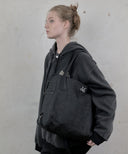 4WAY SIGNATURE LOGO TOTE BAG (BLACK DENIM) IN BLACK
