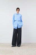 BUSTIER LAYERED CRINKLE SHIRT IN WHITE image 9