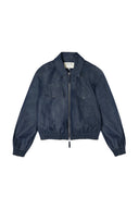 WESTERN DETAIL DENIM LIKE BLOUSON IN NAVY image 1