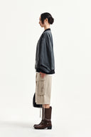 UTILITY CARGO BERMUDA PANTS IN BEIGE image 6