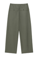 BUTTON POINT STRING WIDE PANTS IN KHAKI image 2