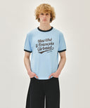 VINTAGE LOGO RINGER TEE IN SKY BLUE image 10