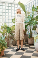 NYLON STRING HALF PANTS IN BEIGE image 11