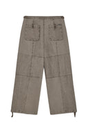 PATCH POINT WASHED COTTON PANTS IN BROWN image 14