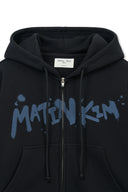 GRAFFITI LOGO CROP HOODY ZIP UP IN BLACK image 13