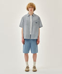 M CHECK HALF SLEEVE SHIRT IN IVORY image 5