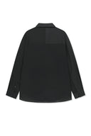 MIXED PANEL OVER FIT SHIRT IN BLACK image 15