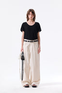 STUD POINT COLOR DENIM PANTS IN CREAM image 17