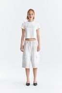 PATTERN ARTWORK LOGO CROP TOP IN WHITE image 4