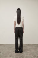 DIAGONAL LOGO REVERSIBLE CROP TOP IN IVORY image 9
