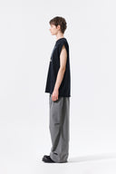 RAW EDGE CUT OUT SLEEVELESS TOP FOR MEN IN BLACK image 16