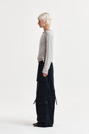 WEAVING LONG SLEEVE TOP IN LIGHT GRAY image 16