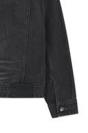 WESTERN PANEL HOODED DENIM JUMPER IN BLACK
