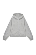 CROPPED BACK LOGO HOODY WIND BREAKER IN LIGHT BEIGE image 11