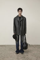 FAUX LEATHER DOUBLE JACKET FOR MEN IN BLACK image 5
