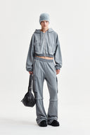 PIGMENT DYED CARGO PANTS FOR WOMEN IN LIGHT GRAY image 10