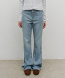 W SLIM BOOT-CUT DENIM PANTS IN LIGHT BLUE image 13