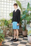 BACK LOGO SEE THROUGH CARDIGAN FOR MEN IN BLACK image 16