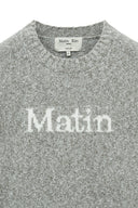 MATIN MIXED YARN KNIT PULLOVER IN GRAY image 4