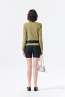 ASYMMETRIC BUTTON CLOSURE TOP IN OLIVE image 8