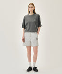 CLASSIC LOGO SWEAT SHORTS IN LIGHT HEATHER GREY image 10
