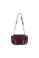 GLOSSY QUILTING SMALL CHAIN BAG IN BURGUNDY image 6