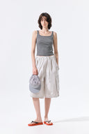 SQUARE NECK CROPPED TANK TOP IN BLACK image 9
