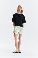 EMBROIDERY SMALL LOGO OVERSIZE TOP IN BLACK image 19