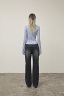 SNAP DETAIL SLIM TOP IN LIGHT BLUE image 19