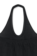 LAYERED TIE HALTER NECK KNIT TOP IN BLACK image 9