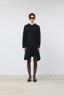 BACK OPEN HOODY JERSEY DRESS IN BLACK image 18