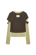 LAYERED POINT SLIM TOP IN BROWN image 12