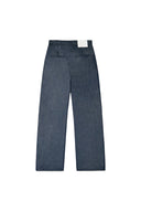 BACK TUCK DETAIL DENIM LIKE PANTS IN NAVY image 12