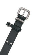 DOUBLE STUD LEATHER BELT IN BLACK image 2